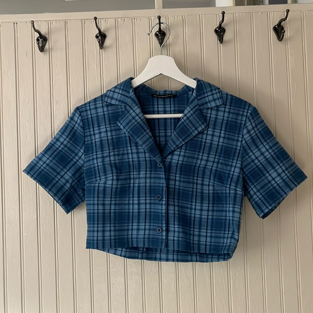 Cropped Plaid Brandy Top